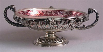 Lot 279 - Victorian Silver Plated Bowl With Etched Glass...