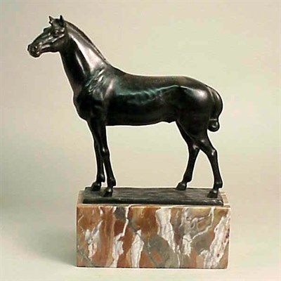 Lot 695 - Bronze Sculpture of a Stallion Raised on a...