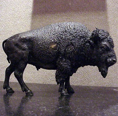 Lot 130A - Bronze Figure of a Bison Stamped.