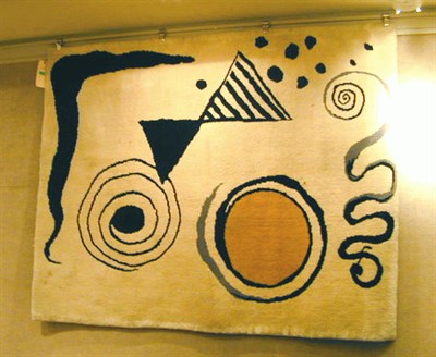 Lot 64 - Wool Rug Alexander Calder White black and...