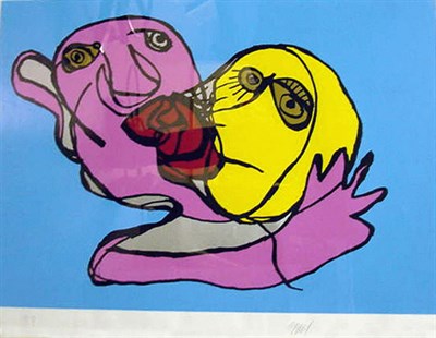 Lot 11 - Karel Appel UNTITLED Color silkscreen, signed...