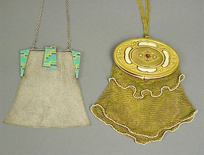 Lot 1051 - Two Fine Mesh Evening Bags 1920s and 30s The...