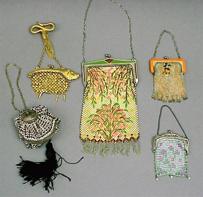 Lot 1062 - Five Novelty Mesh Bags Comprising two children'...