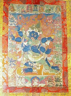 Lot 13 - Tibetan Thanka of the Dharmapala Mahakala 18th...