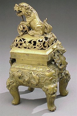 Lot 182 - Fine Yellow Bronze Incense Burner 16th/Early...