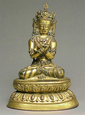Lot 28 - Rare Tibetan Gilt Copper Alloy Figure of...