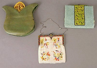 Lot 1081 - Group of Bakelite-Trimmed and Beaded Art Deco...