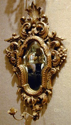 Lot 428 - Pair of Rococo Style Gilt-Wood Two-Light Sconces