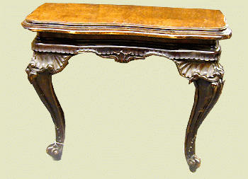 Lot 369 - Pair of Rococo Style Fruitwood Consoles