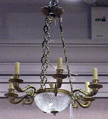 Lot 474 - Empire Style Gilt-Bronze Six-Light Chandelier