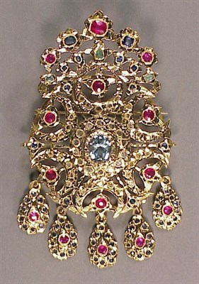 Lot 217 - Gold, Rose Diamond and Faux Multicolored Stone...