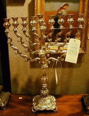 Lot 357 - Continental Silver Menorah Approximately 38...