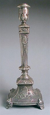 Lot 330 - Pair of Continental Silver Candlesticks Total...