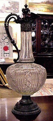 Lot 476 - Two Silver Plate Mounted Glass Ewers