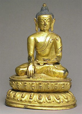 Lot 26 - Tibetan Gilt-Copper Alloy of Aksobhya...