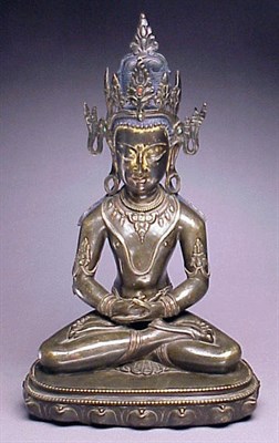 Lot 25 - Western Tibetan Bronze of the Dhyanibuddha...