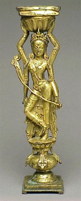 Lot 33 - Tibetan Gilt-Copper Alloy Altar Support Circa...