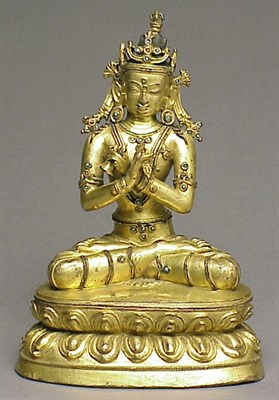 Lot 27 - Tibetan Gilt-Copper Alloy Figure of...