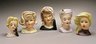 Lot 1029 - Jacqueline Kennedy and Other Lady Head Vases...