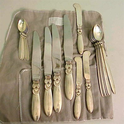 Lot 386 - Group of Georg Jensen Flatware In the Cactus...
