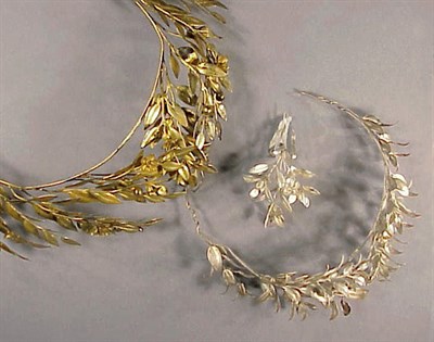 Lot 17 - Two Sterling and Gilt-Silver Laurel Wreath...
