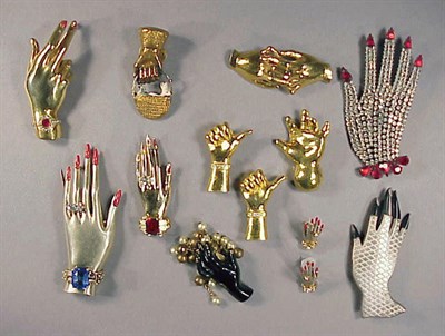 Lot 341 - Group of Hand Theme Pins Various dates and...