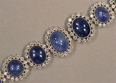 Lot 618 - Sapphire and Diamond Bracelet Platinum,...
