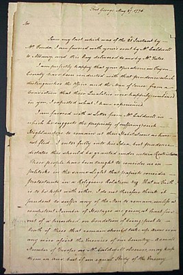 Lot 292 - SCHUYLER, PHILIP Letter signed. 2 1/4 pages,...
