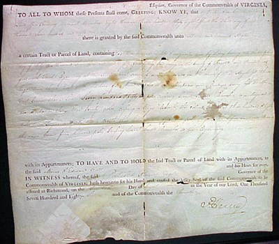 Lot 279 - HENRY, PATRICK Document signed ("P. Henry"),...