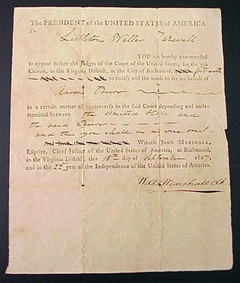 Lot 267 - [BURR, AARON] MARSHALL, WILLIAM Document...