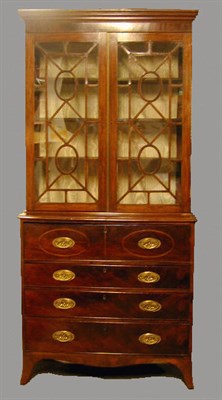 Lot 412 - George III Mahogany Butler's Desk Bookcase