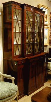 Lot 529 - George III Style Mahogany Breakfront Cabinet