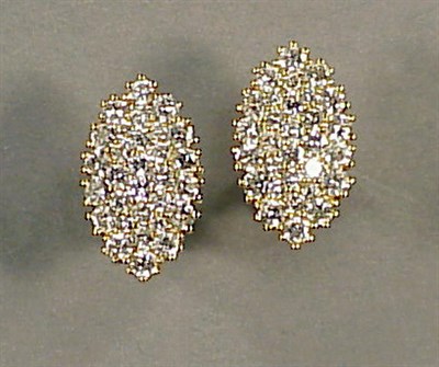 Lot 233 - Pair of Gold and Diamond Earrings 14 kt....