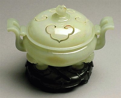 Lot 309 - Fine Pale Green Jade Covered and Pierced...