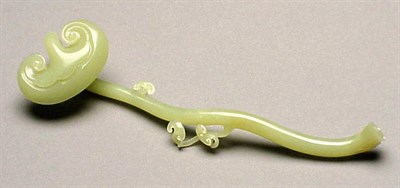 Lot 310 - Finely Carved Pale Green Jade Small Ruyi...
