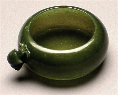 Lot 313 - Thin-Walled Spinach Green Jade Brush Washer...