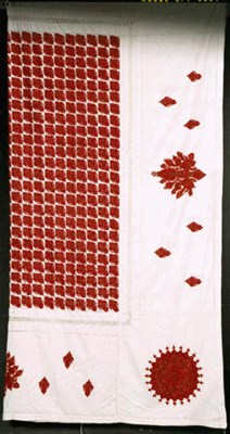 Lot 1196 - Dazzling Embroidered White Cotton Bed Cover...