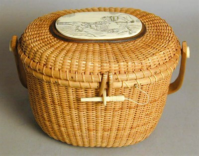 Lot 375 - Nantucket Basket Purse Circa 1970 Of oval form,...