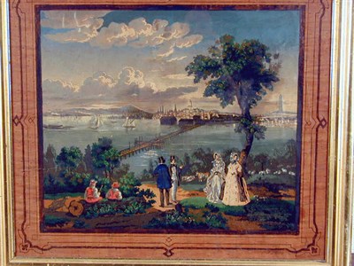 Lot 335 - Framed Wallpaper Panel Probably French, 19th...