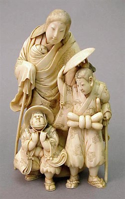 Lot 117 - Fine Ivory Group of Tokiwa Gozen and her...