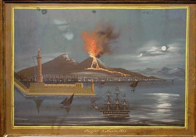 Lot 44 - Neapolitan School 19th Century ERUPTION,...