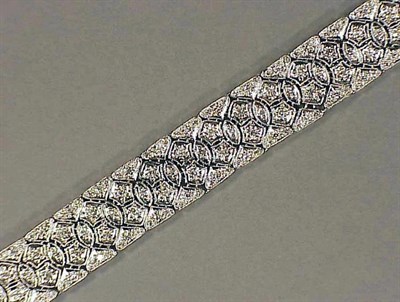 Lot 498 - Platinum and Diamond Bracelet Platinum, the...