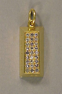 Lot 297 - Gold and Diamond 'Ingot' Pendant 18 kt. yellow...
