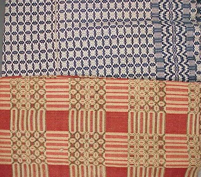 Lot 1180 - Two American Coverlets 1840s-50s The first a...