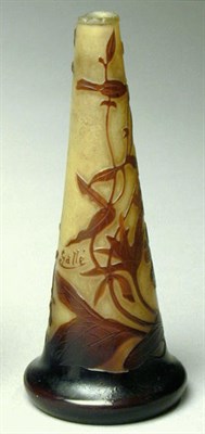Lot 157 - Galle Cameo Glass Vase Of trumpet form, in...