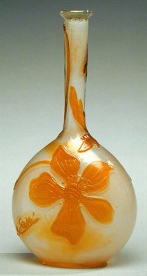 Lot 151 - Galle Cameo Glass Vase Of flattened ovoid form,...
