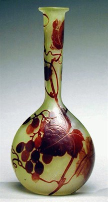 Lot 150 - Galle Cameo Glass Vase Of flattened ovoid form,...