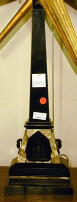 Lot 329 - Egytian Revival Black Onyx Obelisk Mounted as...