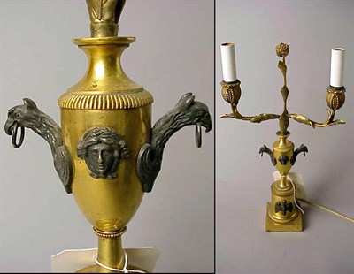 Lot 435 - Empire Style Gilt and Patinated-Bronze...