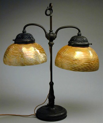 Lot 235 - Tiffany Studios Favrile Glass and Bronze...